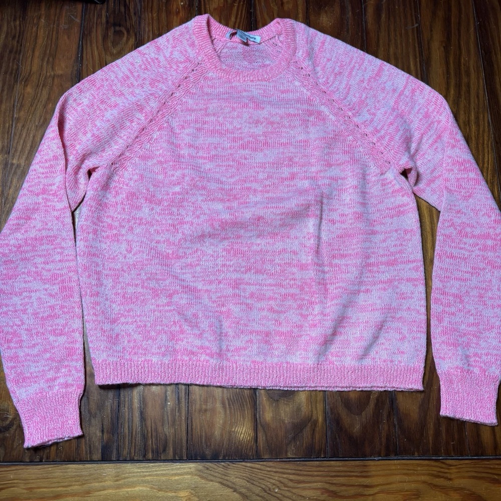 Autumn Cashmere Cashmere Blend Pink Space Dye Pullover Sweater Sz M A1449